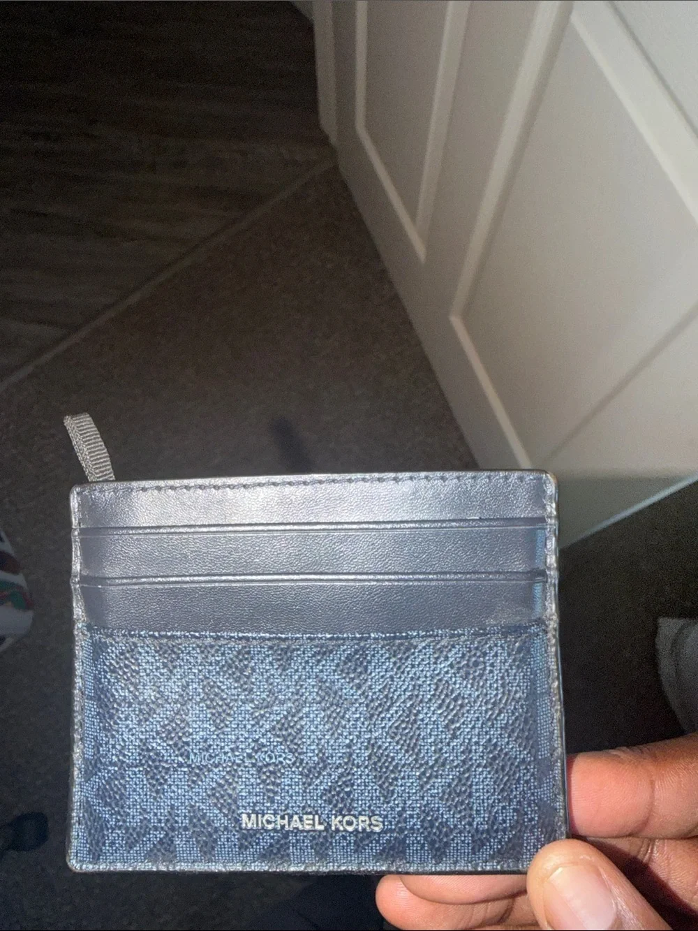 Michael Kors Navy Logo Card Holder Wallet
